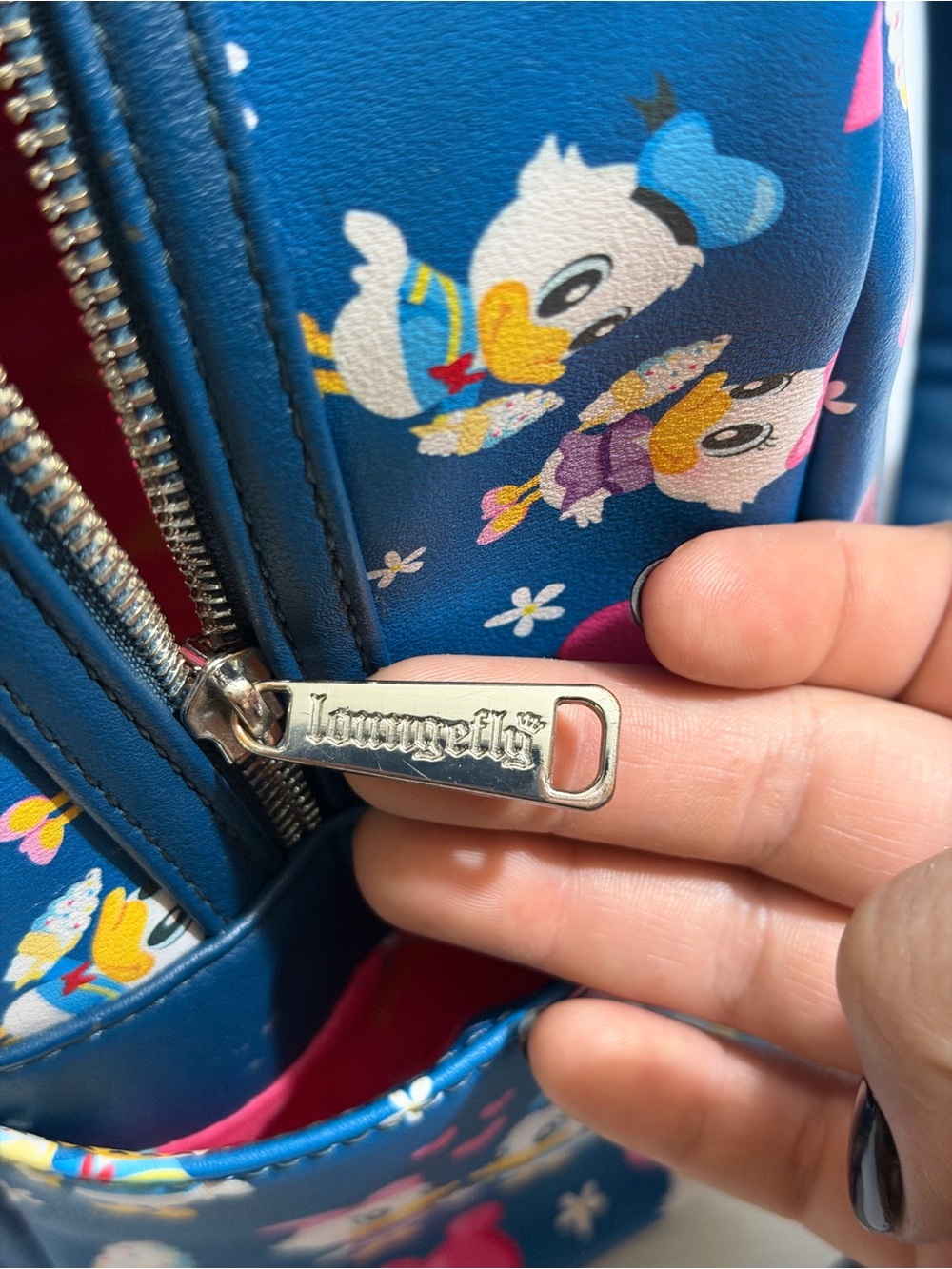 Disney Parks Loungefly Donald & Daisy Ice Cream Mini Backpack READ FLAW INFO - Picture 16 of 17